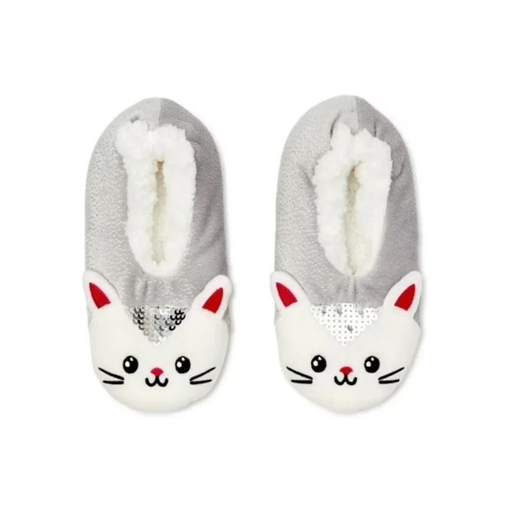 Slipper Sock Wonder Nation Girls Holographic Cat Koala Unicorn Size 13-14